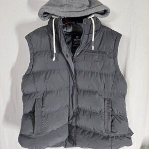 Wantdo Men's XL Winter Quilted Thick Vest Sleeveless Jacket With Detachable Hood
